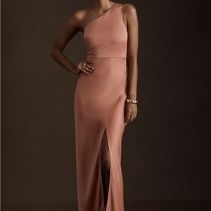 BHLDN Anthropologie Satin Slit Gound